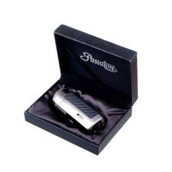 Зажигалка сигарная Passatore с пробойником, двойное пламя (серебристый)